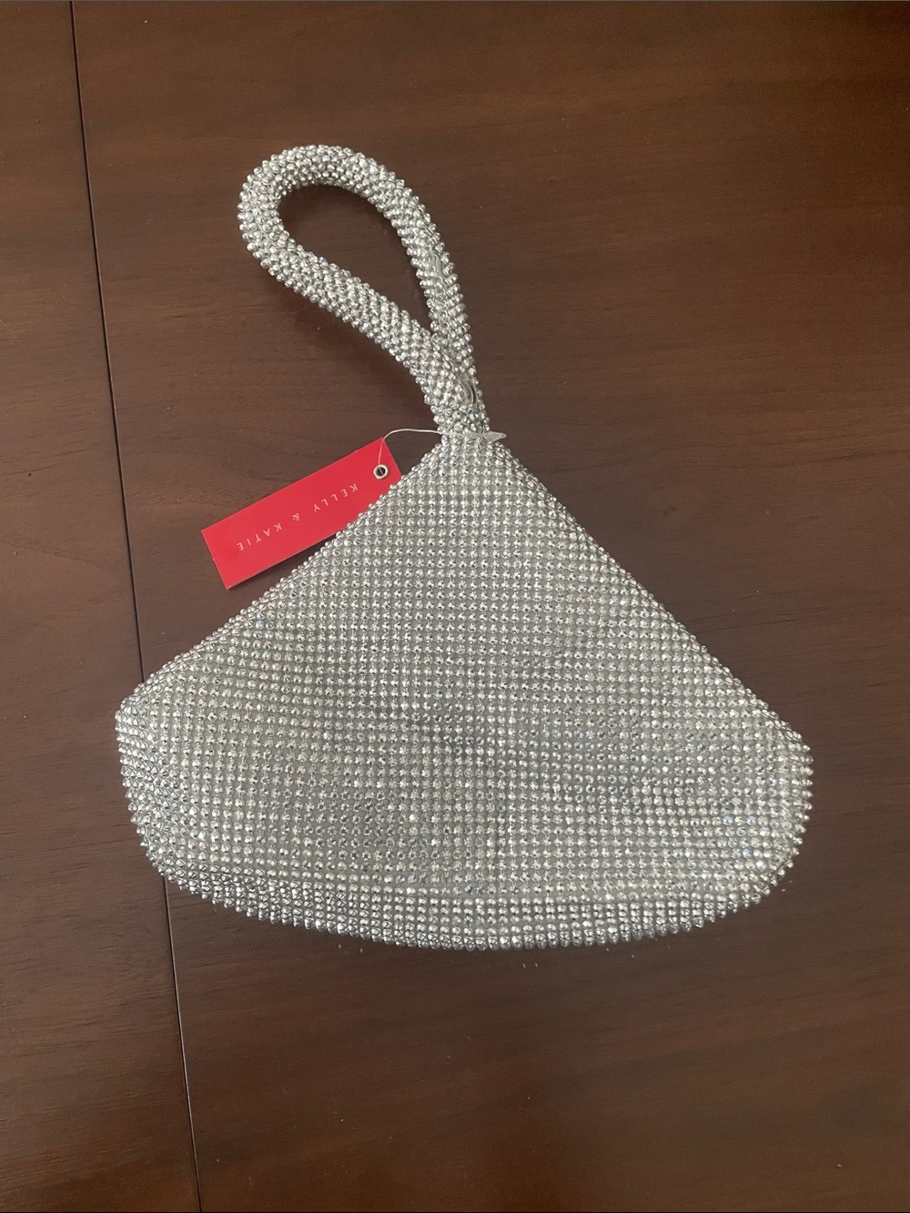 Kelly & Katie Silver Crystal Wristlet Clutch